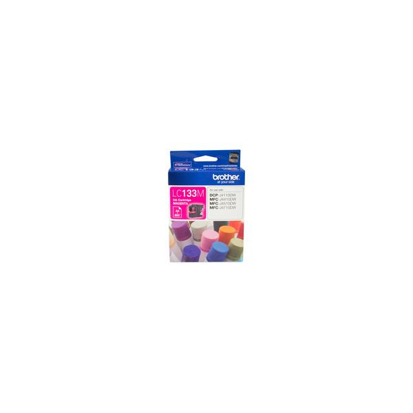 Brother LC-133M Original Magenta Ink Cartridge, designed for high-quality printing with a yield of 600 pages.